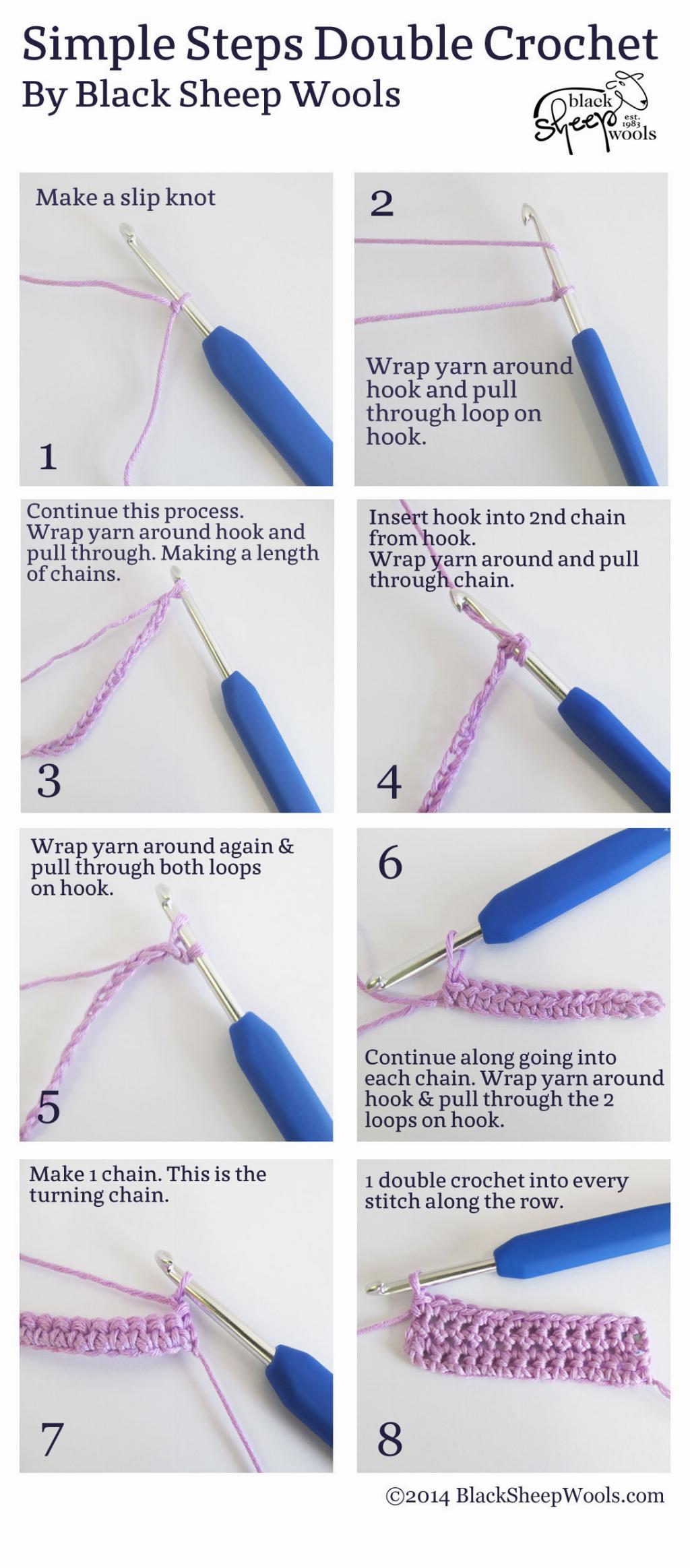 How to do a double crochet - simple steps – Black Sheep Wools