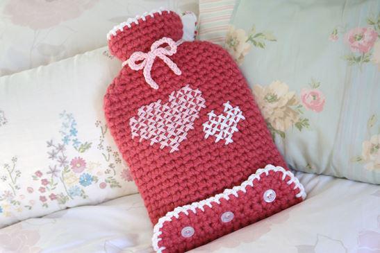 free crochet pattern hot water bottle cover