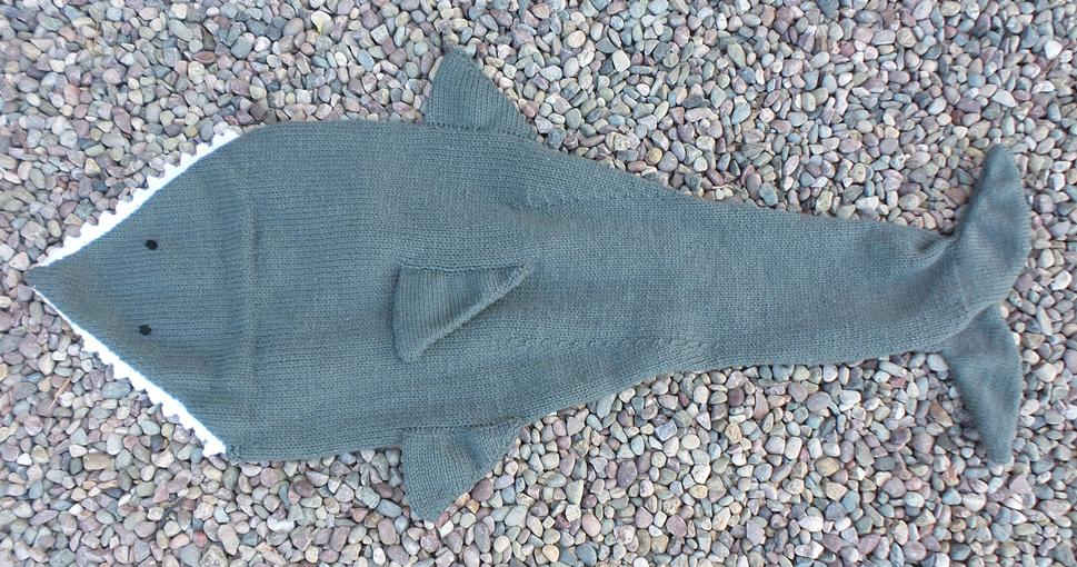 knitted shark blanket