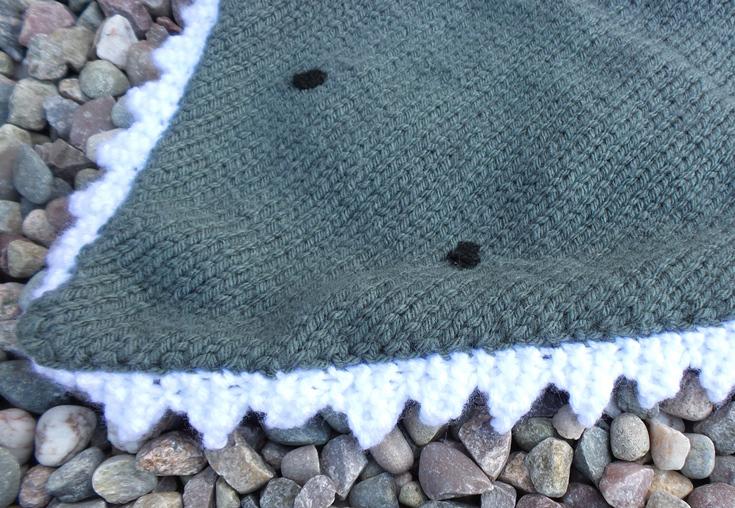 knitted shark blanket