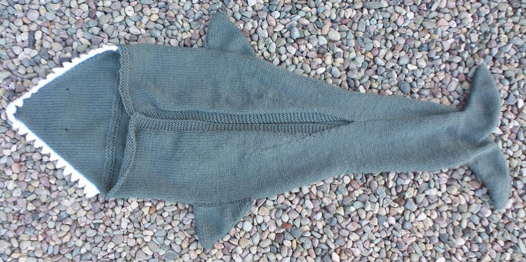 knitted shark blanket